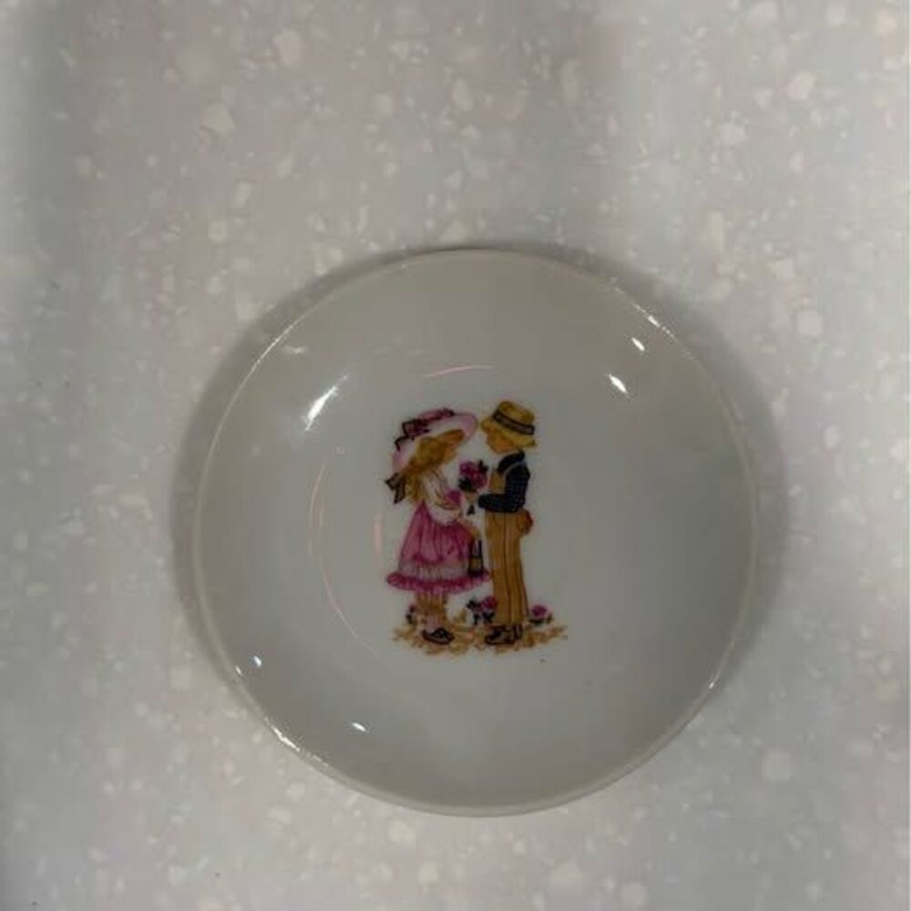 Vintage Roth Int'l Japan Porcelain Mini Plate Boy and Girl Illustration